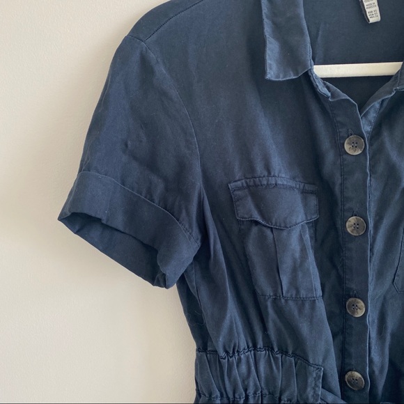 Zara Navy Blue Utility Dress - Picture 3 of 4